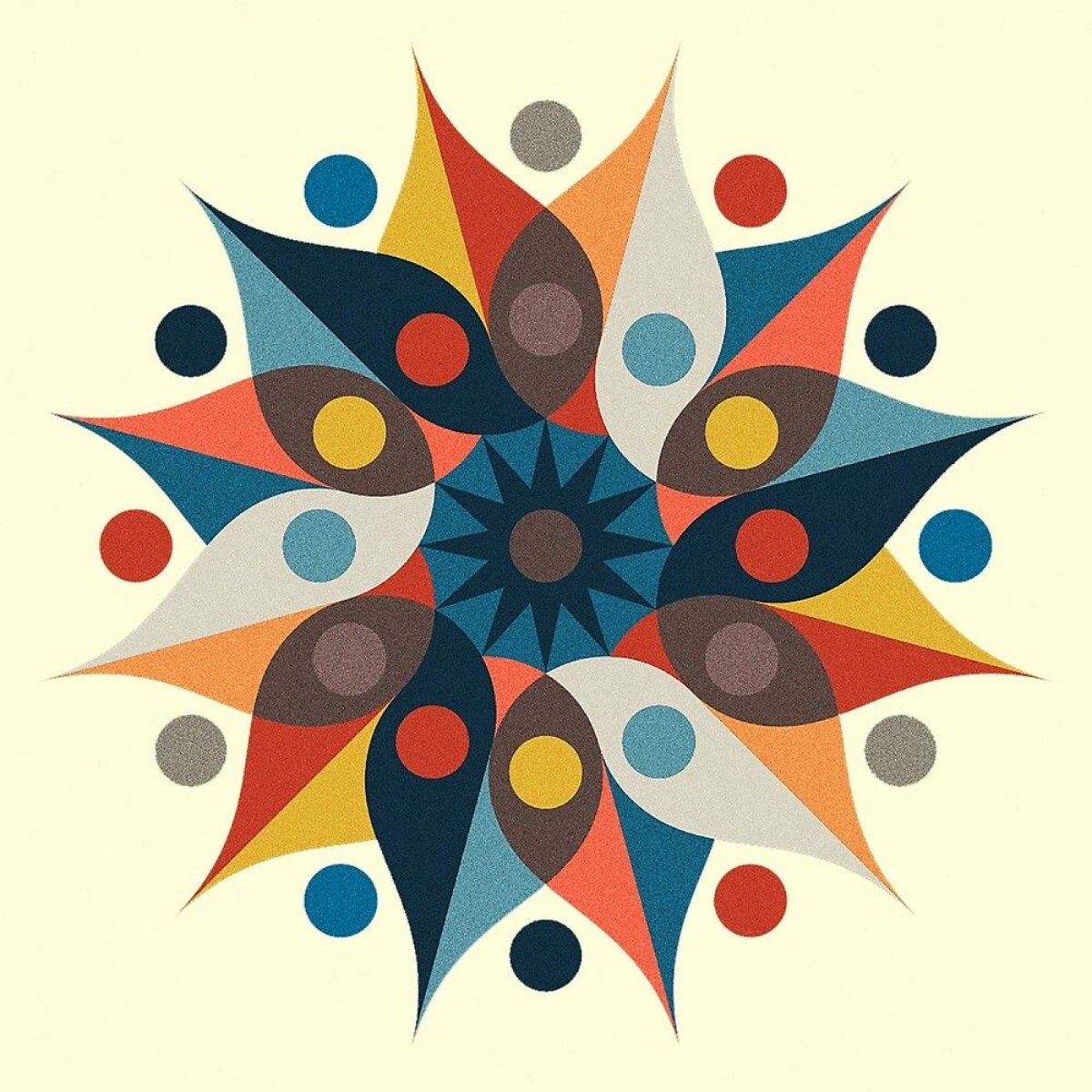 Original mandala print with a speckled paper texture